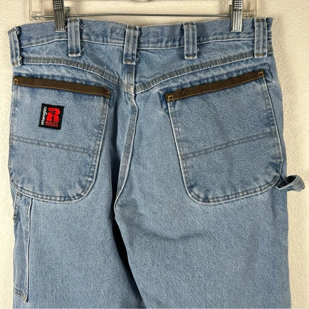 Wrangler Riggs, Men’s 34x32 utility work wear distressed carpenter jeans 90’s